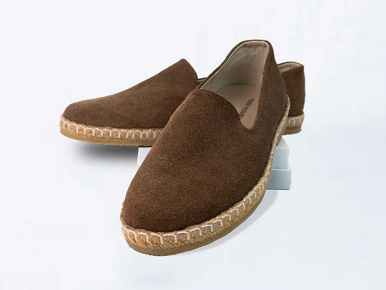 Alpargatas para hombre en cuero color avellana - TERRA 1