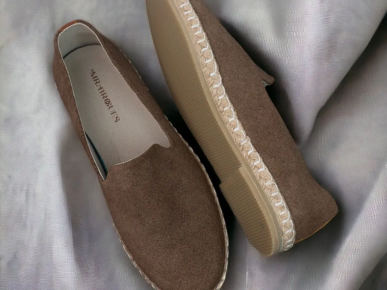 Alpargatas para hombre en cuero color avellana - TERRA 3