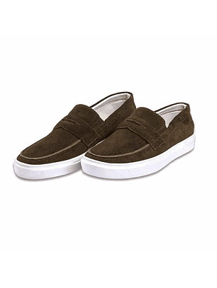 Mocasines para hombre en cuero carnaza - LORNE - Color café