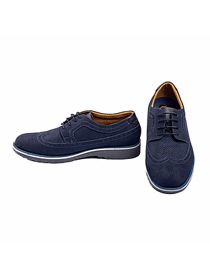 Zapatos oxford Harrington en cuero gamuza - Color azul