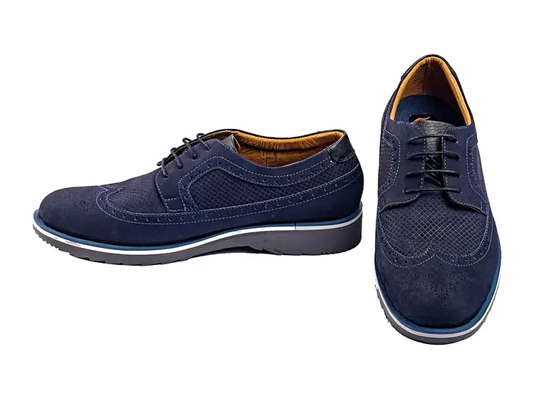 Zapatos oxford Harrington en cuero gamuza - Color azul 2