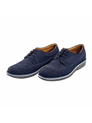 Zapatos oxford Harrington en cuero gamuza - Color azul