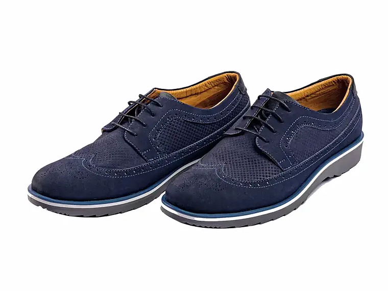 Zapatos oxford Harrington en cuero gamuza - Color azul 1