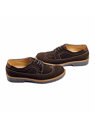 Zapatos oxford Harrington en cuero gamuza - Color café