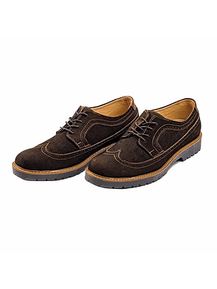 Zapatos oxford Harrington en cuero gamuza - Color café