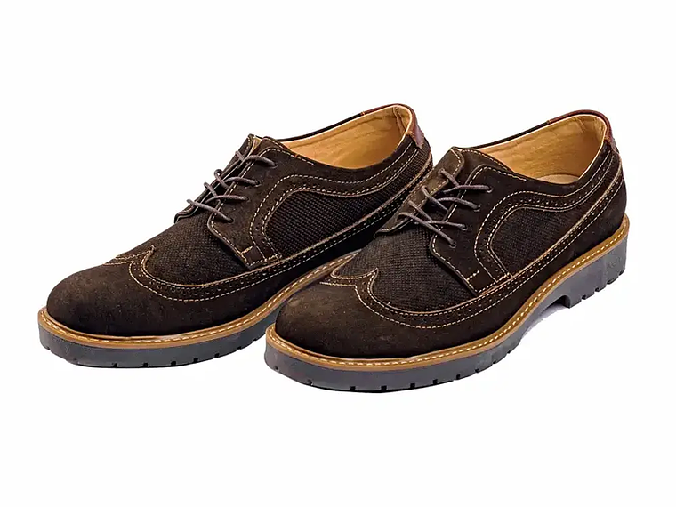 Zapatos oxford Harrington en cuero gamuza - Color café 1