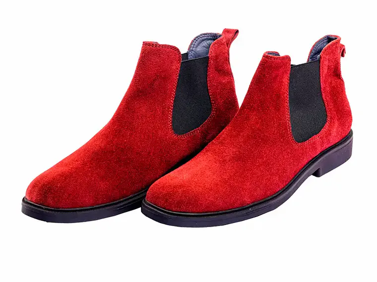 Botas chelsea hombre cuero carnaza color vinotinto 1