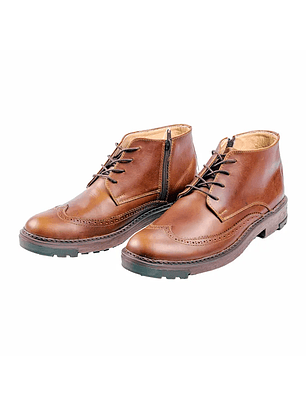 Botas Finn en cuero con cremallera - Color sangria