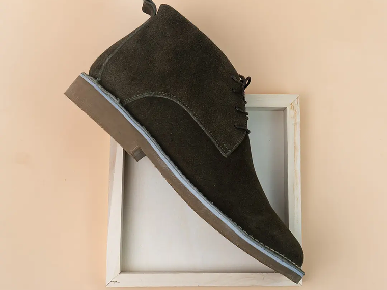 Botas Sticher Ossian en cuero carnaza - Color verde oliva 3