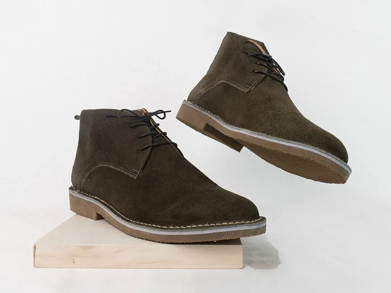 Botas Sticher Ossian en cuero carnaza - Color verde oliva 2