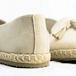 Alpargatas mujer en cuero carnaza beige