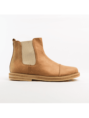 Botas mujer chelsea en cuero liso color Beige 