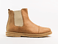 Botas mujer chelsea en cuero liso color Beige  - Miniatura 1