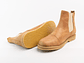 Botas mujer chelsea en cuero liso color Beige  - Miniatura 3