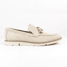 Alpargatas hombre en cuero carnaza color beige