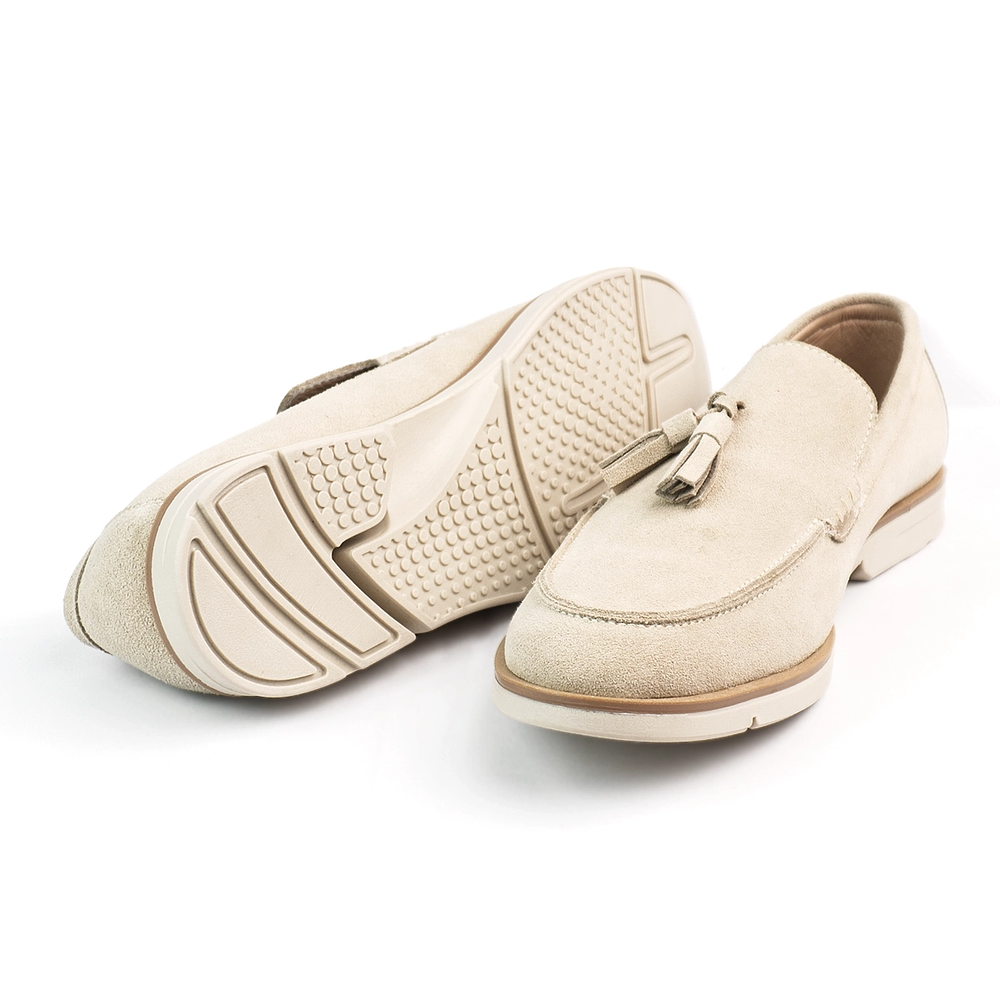 Alpargatas hombre en cuero carnaza color beige