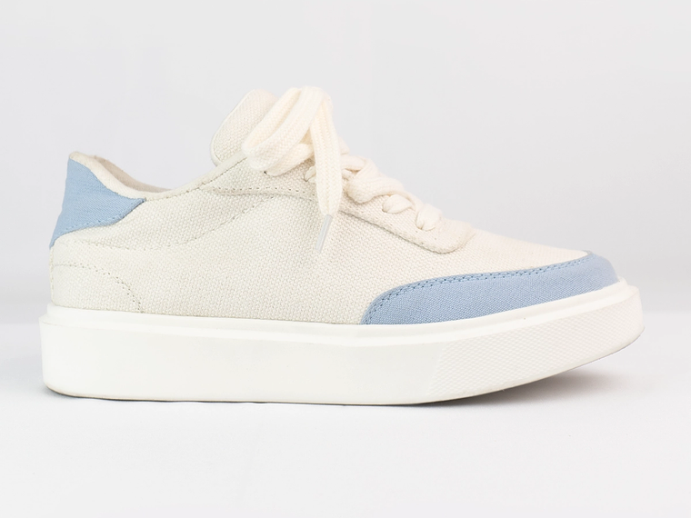 Tenis para mujer, en lona de algodón recuperado 1