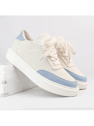 Tenis para mujer, en lona de algodón recuperado