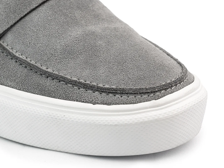 Mocasines para hombre en cuero carnaza - LORNE - Color gris plata 5