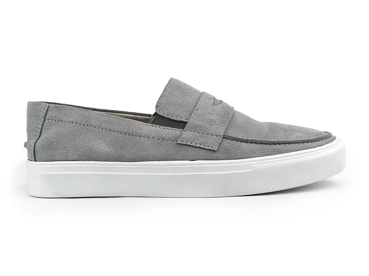 Mocasines para hombre en cuero carnaza - LORNE - Color gris plata 1