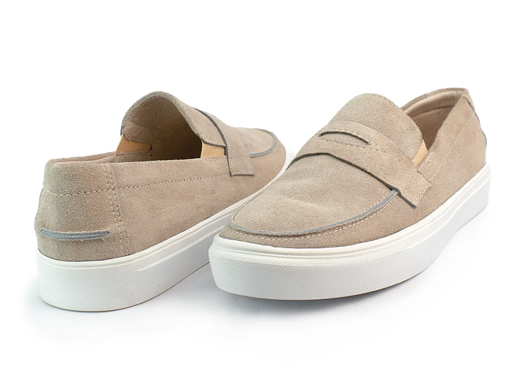 Mocasines para hombre en cuero carnaza - LORNE - Color beige 3