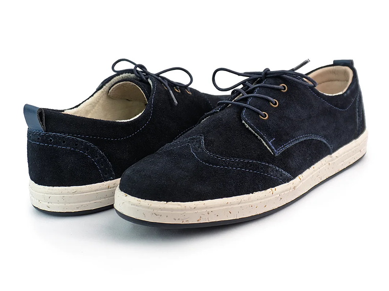 Tenis Lona tipo Brogues en carnza - Color azul oscuro 4