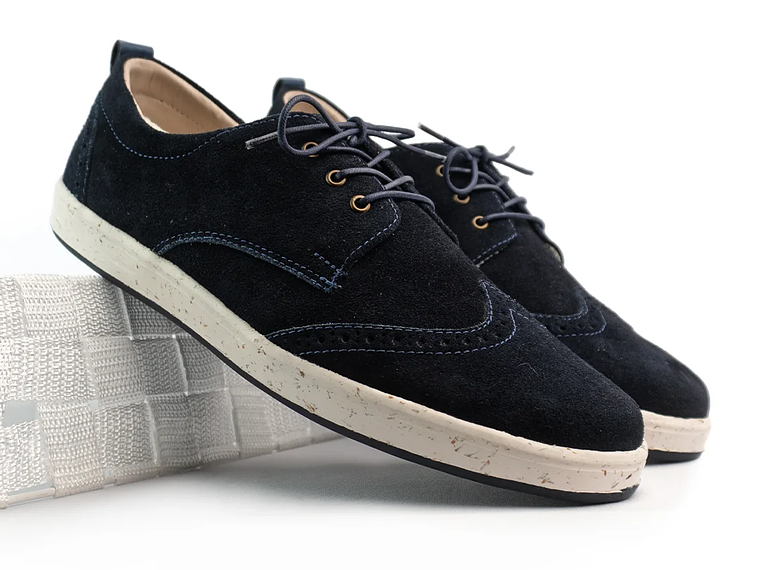 Tenis Lona tipo Brogues en carnza - Color azul oscuro 2