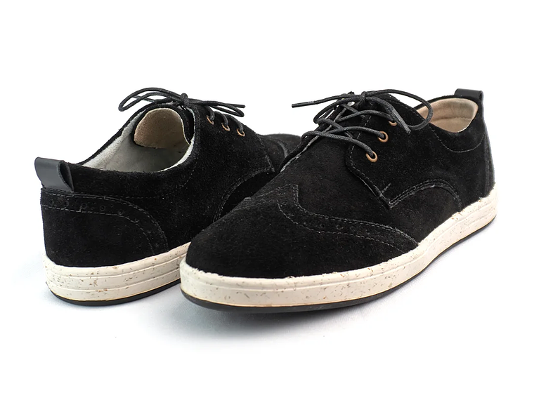 Tenis Lona tipo Brogues en carnza - Color negro 3