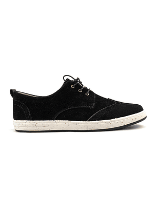 Tenis Lona tipo Brogues en carnza - Color negro