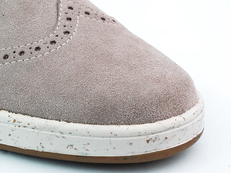 Tenis Lona tipo Brogues en carnaza - Color beige 5