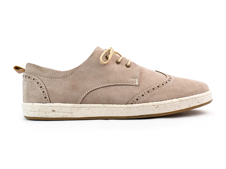 Tenis Lona tipo Brogues en carnaza - Color beige 1