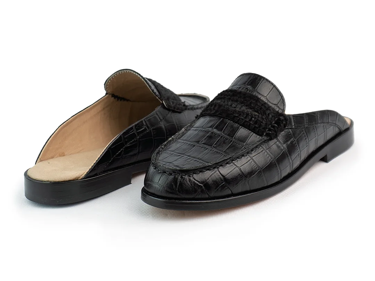 Suecos para mujer tipo mocasine en cuero grabado mujer 3