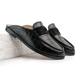 Suecos para mujer tipo mocasine en cuero grabado mujer