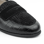 Zapatos mocasines para mujer en cuero grabado