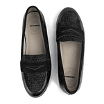 Zapatos mocasines para mujer en cuero grabado