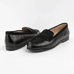 Zapatos mocasines para mujer en cuero grabado