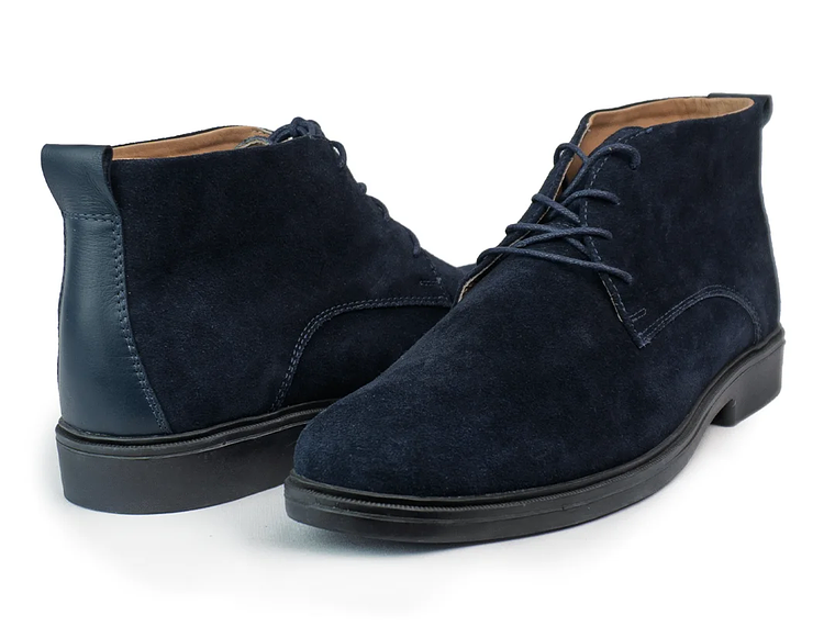 Botas para hombre en cuero carnaza - CALLUM - Color azul 3