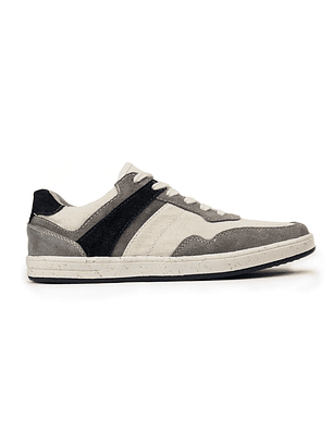 Tenis Flux en cuero carnaza - Color gris con azul