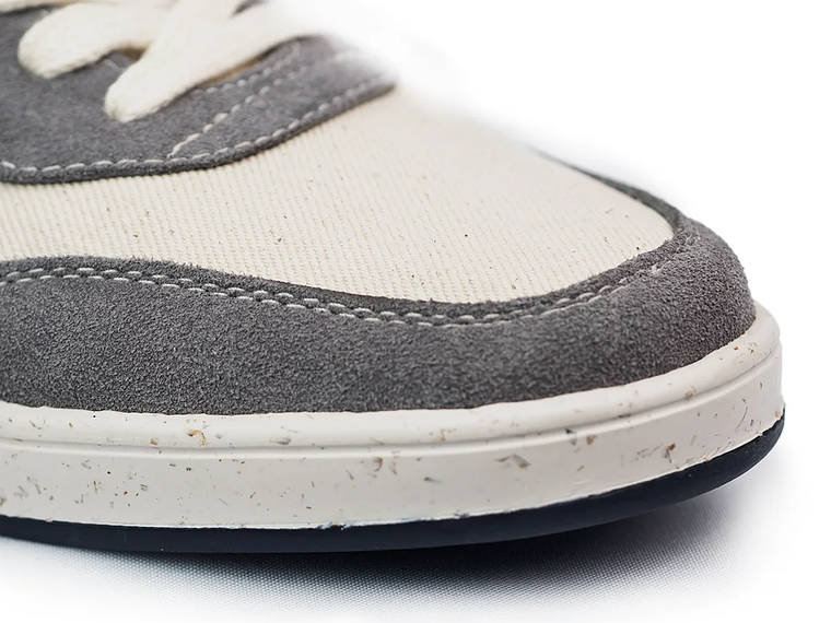 Tenis Flux en cuero carnaza - Color gris con azul 5