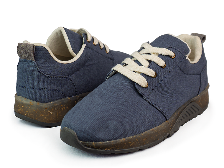 Tenis para hombre de algodón recuperado color azul - ZENITH 3