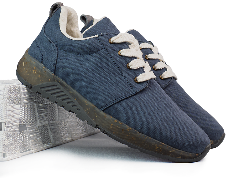 Tenis para hombre de algodón recuperado color azul - ZENITH 2