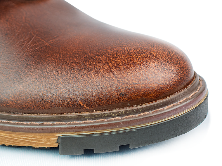 Botas para hombre en cuero liso color coñac - OXFORD 4