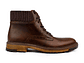 Botas para hombre en cuero liso color coñac - OXFORD - Miniatura 1