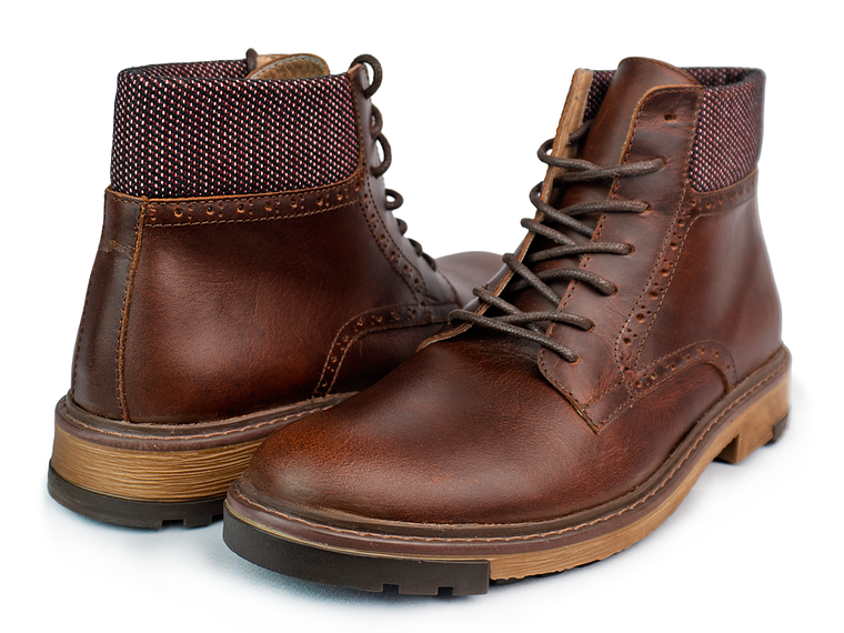 Botas para hombre en cuero liso color coñac - OXFORD 3