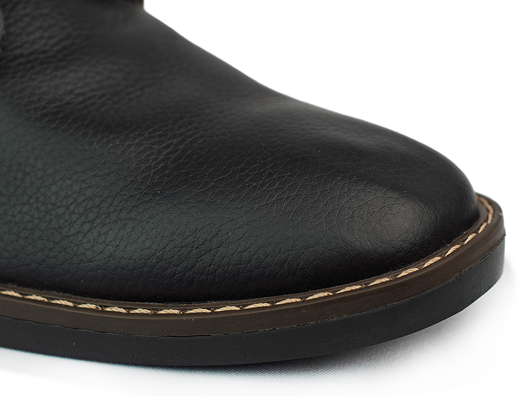 Botas Oxford en cuero liso - Color negro cuello azul 4