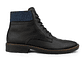 Botas Oxford en cuero liso - Color negro cuello azul - Miniatura 1