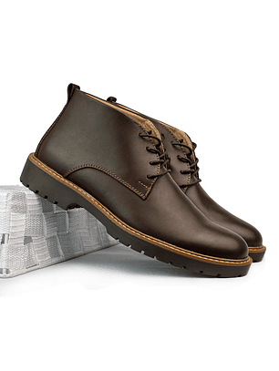 Botas Islay en cuero liso  - Color café