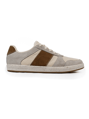 Tenis para hombre en cuero color gris con miel - TROSSASH