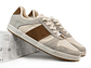 Tenis para hombre en cuero color gris con miel - TROSSASH - Miniatura 2
