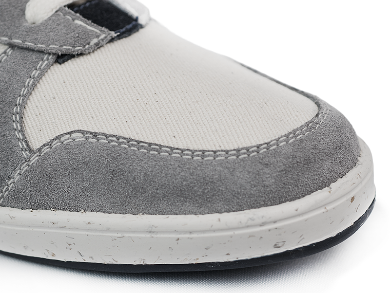 Tenis Trossash en cuero carnaza - Color gris con azul oscuro 4